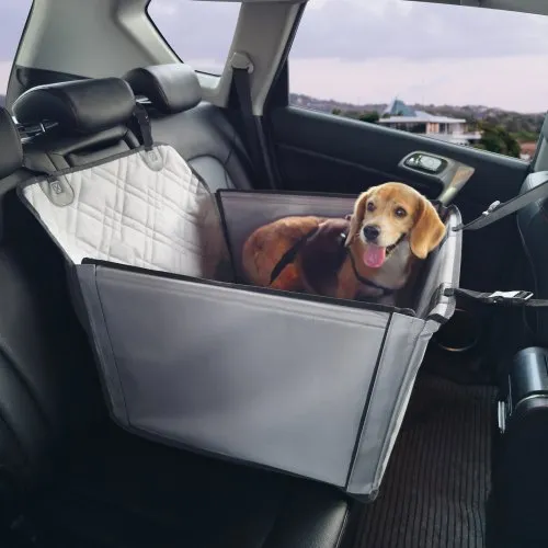VEVOR Hundeautositz, wasserdichter Hundesitzerhöhung fürs Auto mit Stützrahmen, Haustierautositz mit ansteckbarer Sicherheitsleine, Hundeautobett für kleine, mittelgroße und große Hunde bis 22 kg, grau VEVOR Hundeautositz, wasserdichter Hundesitzerhöhung fürs Auto mit Stützrahmen, Haustierautositz mit ansteckbarer Sicherheitsleine, Hundeautobett für kleine, mittelgroße und große Hunde bis 22 kg, grau
