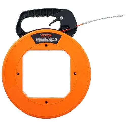 VEVOR Kabeleinziehhilfe, 6,35 mm x 30,5 m, PET-Einziehspirale mit optimiertem Gehäuse & Griff, Einziehfeder, flexibles Drahteinziehwerkzeug für Wände und elektrische Leitungen, nicht leitfähig – Bild 9