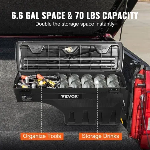 VEVOR LKW-Ladeflächen-Aufbewahrungsbox, Abschließbarer Koffer, 25 L ABS-Radkasten-Werkzeugkasten, Wasserdicht & Langlebig, Kompatibel mit Ford F-150 2015–2021 R, LKW-Ladefläche Aufbewahrungsbox – Bild 4