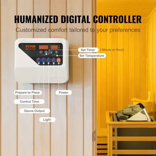 VEVOR Saunaofen, 8 kW, 400 V 3N tragbare Saunaheizung für drinnen & draußen mit 3-Stunden-Timer, digitaler Steuerung für 8–12 m³ großes Zuhause, gewerbliche Nutzung in Hotel-Spa-Duschen, max. 110 °C – Bild 3