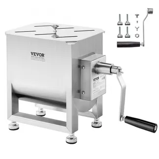 VEVOR manueller Fleischmischer 10 L Fleischverarbeitungsgerät (maximales Mischen von 6,8 kg Fleisch), Fleischmischer aus Edelstahl, Wurstmischer mit Untersetzungsgetriebe, Handmixer für Hackfleisch VEVOR manueller Fleischmischer 10 L Fleischverarbeitungsgerät (maximales Mischen von 6,8 kg Fleisch), Fleischmischer aus Edelstahl, Wurstmischer mit Untersetzungsgetriebe, Handmixer für Hackfleisch