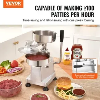 VEVOR Kommerzieller Burgerpresse – Hamburger Patty Maker 10 / 13 / 15 cm, mit 3 Packungen Burgerpapier, Professionelle Hamburgerpresse aus Edelstahl, Perfekt für Burger Patties Cooking BBQ Zubehör VEVOR Kommerzieller Burgerpresse – Hamburger Patty Maker 10 / 13 / 15 cm, mit 3 Packungen Burgerpapier, Professionelle Hamburgerpresse aus Edelstahl, Perfekt für Burger Patties Cooking BBQ Zubehör