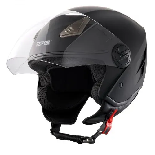 VEVOR Motorradhelm Motocross-Helme 3/4 Gesicht Größe M, Helme aus ABS mit Bluetooth-Schlitz & Wechselglas, DOT-geprüfter bequemer Motocross-Helm, für Jugendliche & Erwachsene schwarz – Bild 10