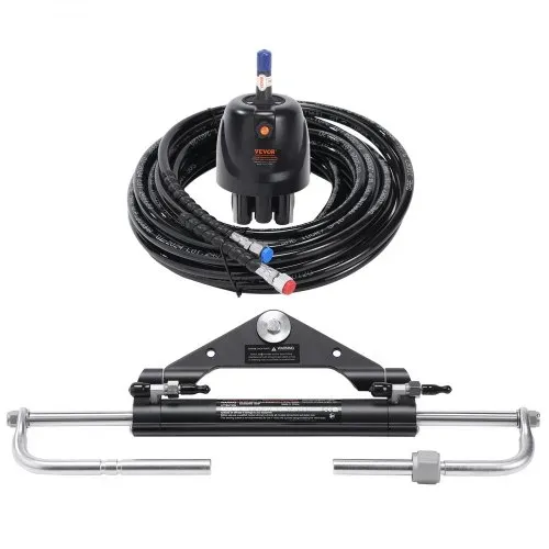VEVOR Hydraulisches Außenborder-Lenkset, 150 PS, hydraulisches Bootslenksystem, mit Steuerpumpe, Zweiwege-Sperrzylinder und 20 Fuß hydraulischem Lenkschlauch, für Einmotorboote mit einer Station – Bild 9