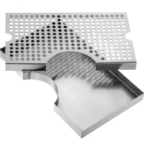 VEVOR 304 Edelstahl-Tropfschale, Bierabtropfschale mit 4 Rutschfesten Gummipads & Abnehmbarer Abdeckung, 300 x 180 x 25 mm Bar-Tropfschale Geeignet für Restaurants, Bars, Küchen, Café usw. – Bild 9