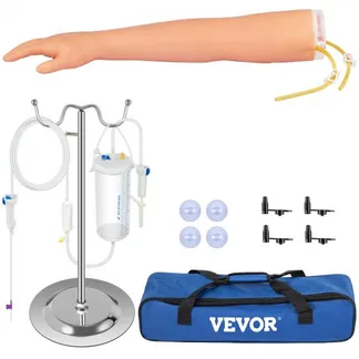 VEVOR Phlebotomie-Kit, IV Übungsarm 12 Stk. Phlebotomie-Arm-Praxis-Kit 40-70 cm Standhöhe, Trainingsarm für Intravenöse Injektion Inkl. IV-Ständer, Blutlanzette, Schlauch-/Venenanschluss, Aderpresse VEVOR Phlebotomie-Kit, IV Übungsarm 12 Stk. Phlebotomie-Arm-Praxis-Kit 40-70 cm Standhöhe, Trainingsarm für Intravenöse Injektion Inkl. IV-Ständer, Blutlanzette, Schlauch-/Venenanschluss, Aderpresse