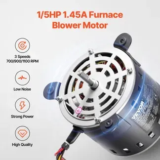 VEVOR 1/5 PS Gebläsemotor, 220 V, 1,45 Ampere, 3-Gang (700/900/1100 U/min), 10 mm Wellendurchmesser, 20 mm Wellenlänge, ROT. CCW vom Wellenende, inkl. CBB60 8 μF / 450 V Kondensator VEVOR 1/5 PS Gebläsemotor, 220 V, 1,45 Ampere, 3-Gang (700/900/1100 U/min), 10 mm Wellendurchmesser, 20 mm Wellenlänge, ROT. CCW vom Wellenende, inkl. CBB60 8 μF / 450 V Kondensator