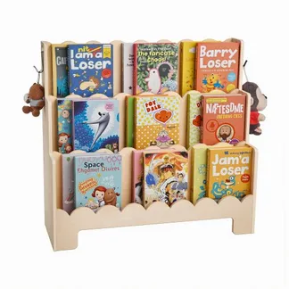 VEVOR Montessori Bücherregal 3-stöckiges Kinderbücherregal mit Wellenschliff, nach vorne gerichtetes Büchergestell mit Doppelhaken, Babybücherregal Kinderzimmerregal für Vorschule Kindergarten VEVOR Montessori Bücherregal 3-stöckiges Kinderbücherregal mit Wellenschliff, nach vorne gerichtetes Büchergestell mit Doppelhaken, Babybücherregal Kinderzimmerregal für Vorschule Kindergarten