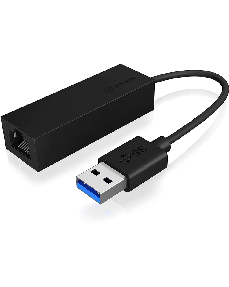 ICY BOX IB-AC501a, USB 3.2 Gen 1 (Type-A) zu Gigabit Ethernet Lan Adapter, schwarz ICY BOX IB-AC501a, USB 3.2 Gen 1 (Type-A) zu Gigabit Ethernet Lan Adapter, schwarz
