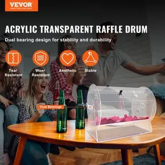 VEVOR Lostrommel Glückskind 10.000 Lose oder 300 Tombola-Kugeln Fassungsvermögen, Professioneller Los-Drehkäfig mit 2 Schlüsseln, Transparente Lotterie-Drehscheibe, Losbox für Lotteriespiele VEVOR Lostrommel Glückskind 10.000 Lose oder 300 Tombola-Kugeln Fassungsvermögen, Professioneller Los-Drehkäfig mit 2 Schlüsseln, Transparente Lotterie-Drehscheibe, Losbox für Lotteriespiele