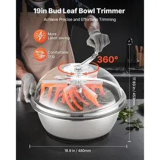 VEVOR Erntemaschine, 48 cm manueller Knospentrimmer, mit Edelstahlklingen, Bud Trimmer, Nass- & Trocken-Hydrokultur-Schneidemaschine, gedrehter Schleuderschnitt für Blätter, Knospen, Blumen VEVOR Erntemaschine, 48 cm manueller Knospentrimmer, mit Edelstahlklingen, Bud Trimmer, Nass- & Trocken-Hydrokultur-Schneidemaschine, gedrehter Schleuderschnitt für Blätter, Knospen, Blumen