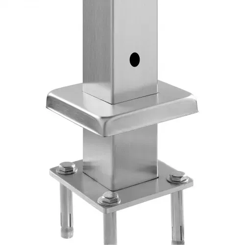 VEVOR Kabelgeländerpfosten, 91,4x5x5cm Stahl-Deckgeländerpfosten mit horizontalen & vorgebohrten Löchern, SUS304 Edelstahl, mit gebogener Halterung, 1 Stk., Silber, 1JZLGZXYS91466KZK001V0 – Bild 9