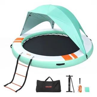 VEVOR Aufblasbares Schwimmdock, φ3,05m, Schwimmplattform mit Rutschfester Oberfläche, Tragetasche, Sonnendach & Abnehmbarer Leiter, Schwimmende Insel, Wasserplattform für Pool, Strand & Meer, Rund VEVOR Aufblasbares Schwimmdock, φ3,05m, Schwimmplattform mit Rutschfester Oberfläche, Tragetasche, Sonnendach & Abnehmbarer Leiter, Schwimmende Insel, Wasserplattform für Pool, Strand & Meer, Rund