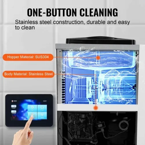 VEVOR Kommerzielle Eismaschine, 10 L/h Leistung, Softeismaschine Einzelne Geschmacksrichtung, Arbeitsplatte, 4 L Trichter, 1,6 L Zylinder, Touchscreen, Automatische Reinigung, Vorkühlung Snackbars – Bild 3