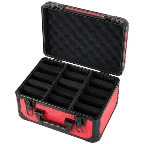 VEVOR Kartenaufbewahrungsbox für 96 PSA-Slab-Karten Karten-Sammelbox Rot, Geeignet für 76 SGC, 68 BGS, 347 Toploader oder über 999 Lose Karten, mit 3 Reihen, Tragegriff, 12 Trennfächern & Schlüsseln – Bild 8