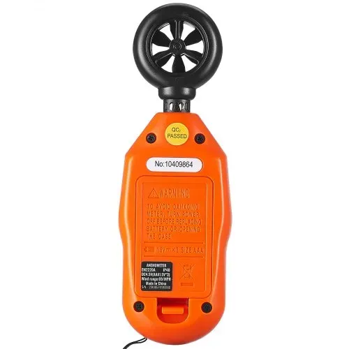 VEVOR Anemometer 69,35MPH Luftgeschwindigkeitsmesser 163x54x32mm Windmesser IP44 Windmessgerät Windstärkemesser MAX/MIN/AVG/CU-Windgeschwindigkeitsdaten -10-45℃ Luftmesser Geschwindigkeitsmessgerät – Bild 9