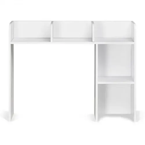 VEVOR Schreibtisch Bücherregal 2-stufiger Organizer (94,5 x 24,1 x 73,4 cm) Tischregale Schreibtisch Organizer Ausstellungsregal aus Spanplatten mit rutschfesten Füßen, für Büro Wohnheim, Weiß – Bild 8