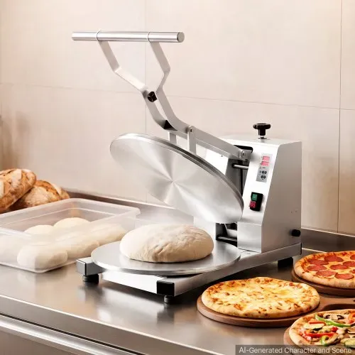 VEVOR Pizzateigpresse 18 Zoll 1200 W Elektrische Teigpresse für Pizzaböden für Pizzerien und Tortilla-Restaurants, 0-240 °C, Einstellbare Teigdicke 0-11 mm, mit Edelstahlgriff, Aluminium-Pressplatte – Bild 7