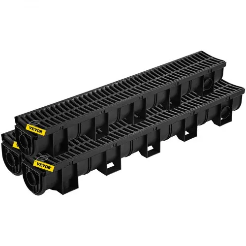 VEVOR Dachrinnen-Set, 3er-Pack, Entwässerungsrinne, HDPE-Kunststoff-Gitterrost-Grabenentwässerungssystem 15x13x100cm, mit 3 Endkappen, Steckverbindung, für Gartenablauf, Auffahrt, Pool, Gehweg VEVOR Dachrinnen-Set, 3er-Pack, Entwässerungsrinne, HDPE-Kunststoff-Gitterrost-Grabenentwässerungssystem 15x13x100cm, mit 3 Endkappen, Steckverbindung, für Gartenablauf, Auffahrt, Pool, Gehweg