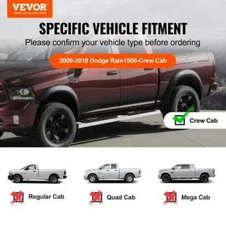 VEVOR Trittbretter Kompatibel mit 2009-2018 Dodge Ram 1500/2010-2023 Ram 2500/3500 (einschließlich 2019-2023 Classic) Crew Cab, 201 Edelstahl-Seitentrittbretter 227 kg, 152,4 mm, 2 Stück VEVOR Trittbretter Kompatibel mit 2009-2018 Dodge Ram 1500/2010-2023 Ram 2500/3500 (einschließlich 2019-2023 Classic) Crew Cab, 201 Edelstahl-Seitentrittbretter 227 kg, 152,4 mm, 2 Stück