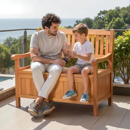 VEVOR Gartenbank, Truhenbank mit Stauraum, Aufbewahrungsbank, Tragkraft bis zu 328 kg, Gartensitzgelegenheit & Veranda-Dekoration, für Terrasse, Garten, Balkon, 106,5x58,5x90,1 cm – Bild 7