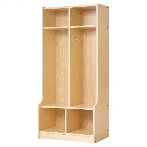 VEVOR Offener Kinderkleiderschrank aus Sperrholz, Kindergarderobe mit 4 Haken & 6 Fächern (2 Groß + 4 Klein), Garderobenregal & Aufbewahrungsregal für Kinderzimmer Zuhause Kindergarten Kita – Bild 8