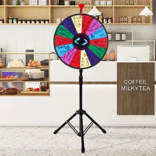 VEVOR 46 cm Glücksrad Spielzeug Farbe Rad Spiele für Lotteriespiele Wortspiele,Glücksrad zum Drehen Acrylplatte mit PVC-Schaum,54 x 54 x 11 cm Preisrad Lucky Wheel mit Stativ – Bild 7
