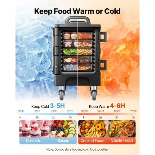 VEVOR Isolierter Speisenbehälterträger Warmhaltebox für Gastronomie 75 L, Speisenbehälter mit Doppelschnallen & Griffen, Speisenbehälterträger Lebensmitteltransportbox für Restaurant Schwarz (ohne Tablett) VEVOR Isolierter Speisenbehälterträger Warmhaltebox für Gastronomie 75 L, Speisenbehälter mit Doppelschnallen & Griffen, Speisenbehälterträger Lebensmitteltransportbox für Restaurant Schwarz (ohne Tablett)