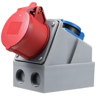 CEE-Kombi-Wanddose McPower, 1x Schutzkontakt, 1x CEE 16A, IP44 CEE-Kombi-Wanddose McPower, 1x Schutzkontakt, 1x CEE 16A, IP44