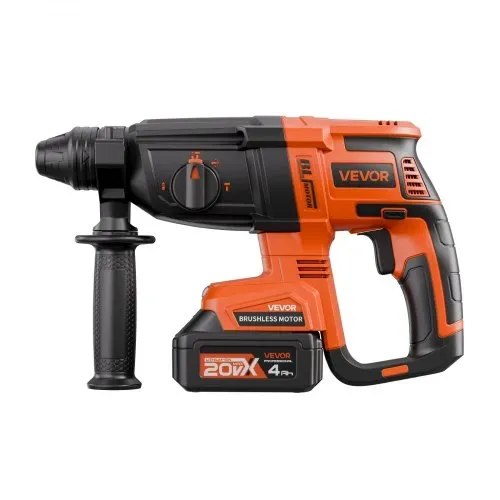 VEVOR 20 V bürstenloser Akku-Bohrhammer kabellos, Lithium-Ionen 28 mm Bohrhammer, SDS-Plus Elektro-Leichtbausatz mit Akku & Ladegerät & Tragekoffer, 4 Funktionen, 1200 U/min, 5300 BPM – Bild 9