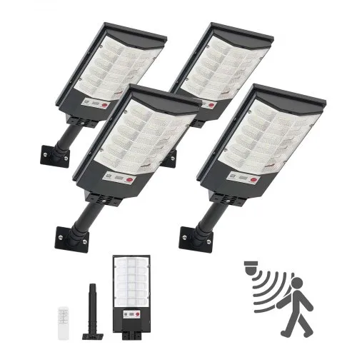 VEVOR Solar-Straßenlaterne 50000 LM, Straßenlampe 500 W, Solarleuchte mit Dämmerungssensor, LED-Flutlicht mit Bewegungsmelder, IP65 wasserdichte Außenbeleuchtung für Einfahrt & Hof, 4er-Pack VEVOR Solar-Straßenlaterne 50000 LM, Straßenlampe 500 W, Solarleuchte mit Dämmerungssensor, LED-Flutlicht mit Bewegungsmelder, IP65 wasserdichte Außenbeleuchtung für Einfahrt & Hof, 4er-Pack