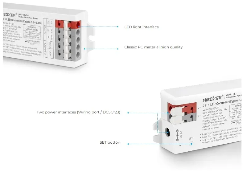 MiBoxer E2-ZR LED Controller 2in1 Single colour/CCT(dual white) Zigbee 3.0/2.4G – Bild 5