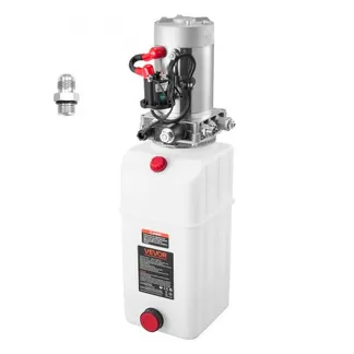 VEVOR 6 Qt Hydraulikaggregat doppeltwirkende Kippanhängerpumpe, maximaler Öffnungsdruck 22 MPa und Fördermenge 3,4 L/min, 12 V DC Hydraulikpumpe mit Metallbehälter für Kippanhänger Weiß VEVOR 6 Qt Hydraulikaggregat doppeltwirkende Kippanhängerpumpe, maximaler Öffnungsdruck 22 MPa und Fördermenge 3,4 L/min, 12 V DC Hydraulikpumpe mit Metallbehälter für Kippanhänger Weiß