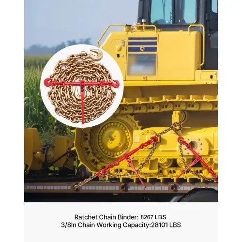 VEVOR Kette und Binder Kit 3/8in-1/2in, Ratsche Last Bindemittel 9215lbs Arbeitsstärke, Ratsche Bindemittel und Ketten, 3/8in x 10ft Ketten mit G70 Haken, für LKW, Tie Down, Schleppen, Abschleppen VEVOR Kette und Binder Kit 3/8in-1/2in, Ratsche Last Bindemittel 9215lbs Arbeitsstärke, Ratsche Bindemittel und Ketten, 3/8in x 10ft Ketten mit G70 Haken, für LKW, Tie Down, Schleppen, Abschleppen