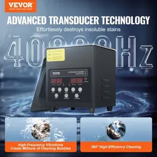 VEVOR 2 L Ultraschallreiniger 60 W digitales Ultraschallreinigungsgerät mit Schonmodus & verbesserter Entgasung, 40 kHz industrieller Schmuckreiniger mit Heizung & Timer, für Brillen Uhren Schwarz VEVOR 2 L Ultraschallreiniger 60 W digitales Ultraschallreinigungsgerät mit Schonmodus & verbesserter Entgasung, 40 kHz industrieller Schmuckreiniger mit Heizung & Timer, für Brillen Uhren Schwarz