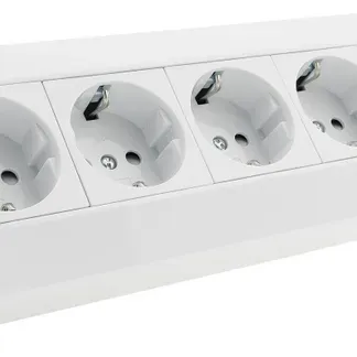 5-fach Steckdosenblock, weiß 250V~/ 16A, Aufbaumontage 5-fach Steckdosenblock, weiß 250V~/ 16A, Aufbaumontage