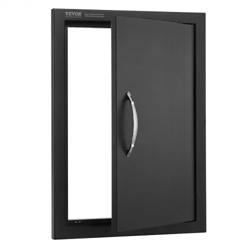 VEVOR Grill-Zugangstür, 415 x 570 mm, Einzelne Außenküchentür, Flächenbündig Montierte Kaltplattentür, Vertikale Wandtür mit Griff, für Grillinsel, Grillstation, Außenschrank Schwarz – Bild 8