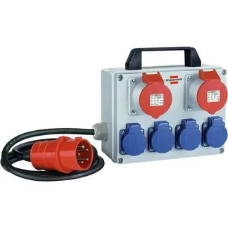 Kompakter Kleinstromverteiler BKV 2/4 T IP44, 6-fach, Steckdosenleiste Kompakter Kleinstromverteiler BKV 2/4 T IP44, 6-fach, Steckdosenleiste