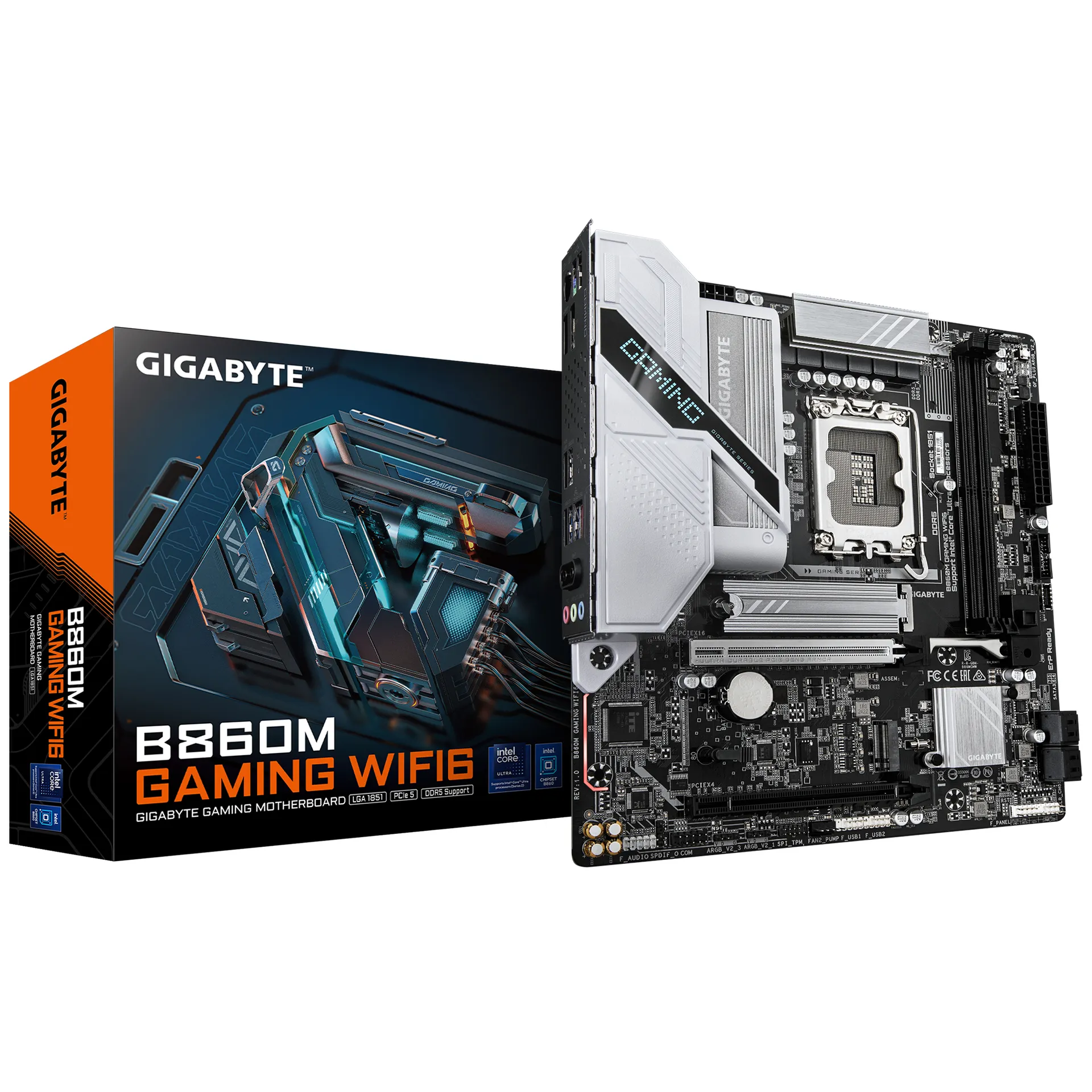 GIGABYTE B860M GAMING WIFI6 Mainboard – Intel Core Ultra Series CPUs, 8+1+2 Phases VRM, bis zu 9066MHz DDR5, 1xPCIe 5.0 + 1xPCIe 4.0 M.2, 2.5GbE LAN, WIFI 6, USB 3.2 Gen 1 GIGABYTE B860M GAMING WIFI6 Mainboard – Intel Core Ultra Series CPUs, 8+1+2 Phases VRM, bis zu 9066MHz DDR5, 1xPCIe 5.0 + 1xPCIe 4.0 M.2, 2.5GbE LAN, WIFI 6, USB 3.2 Gen 1
