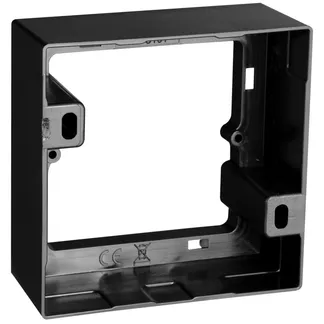 Aufputz-Rahmen McPower “Flair“ 80x80x35mm, mit Montagebohrung, matt schwarz Aufputz-Rahmen McPower “Flair“ 80x80x35mm, mit Montagebohrung, matt schwarz
