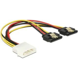 5,25″-4Pin Stecker > 2x SATA 15Pin Buchse, Y-Kabel 5,25″-4Pin Stecker > 2x SATA 15Pin Buchse, Y-Kabel
