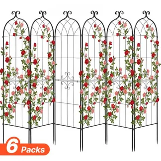 VEVOR Rankgitter, 180×52,5 cm 6er-Pack, Metall Rankhilfe mit Pulverbeschichteter Oberfläche & Verriegelungsmechanismus, Kletterhilfe, Garten Spalier, Pflanzengitter für Blumen, Gemüse & Rosen VEVOR Rankgitter, 180×52,5 cm 6er-Pack, Metall Rankhilfe mit Pulverbeschichteter Oberfläche & Verriegelungsmechanismus, Kletterhilfe, Garten Spalier, Pflanzengitter für Blumen, Gemüse & Rosen