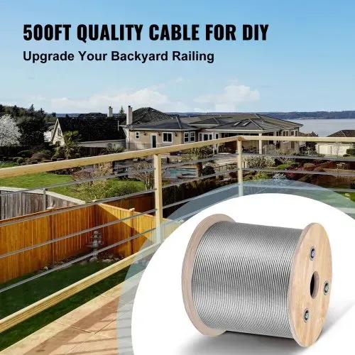VEVOR 316 Edelstahl Kabel Drahtseil 7×7 150 M, Stahlseil Seil Draht Stahl Abmessung 30 x 30 x 25 cm, Edelstahl-Drahtseil-Kabel Rostfrei Bruchfestigkeit 650 kg für Leichtindustrie Brücken usw. VEVOR 316 Edelstahl Kabel Drahtseil 7×7 150 M, Stahlseil Seil Draht Stahl Abmessung 30 x 30 x 25 cm, Edelstahl-Drahtseil-Kabel Rostfrei Bruchfestigkeit 650 kg für Leichtindustrie Brücken usw.