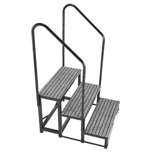 VEVOR Wohnmobiltreppe mit 2 Handläufen (3 Stufen), Standtreppe mit 300 kg Tragkraft, Außentreppe mit Rutschfester Matte für Senioren/Haustiere, Trittstufe für Camper, Mobilheim, Veranda, Pool und Spa – Bild 9