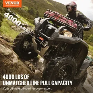 VEVOR Elektrische Seilwinde, 4000 lb Seilzugkapazität, 12 V DC ATV/UTV-Winde mit Φ3/16 Zoll x 39 Fuß 7-Strang-Stahlkabel-Rollenführung, kabellose und kabelgebundene Fernbedienung, IP55 wasserdicht zum Abschleppen von UTV ATV VEVOR Elektrische Seilwinde, 4000 lb Seilzugkapazität, 12 V DC ATV/UTV-Winde mit Φ3/16 Zoll x 39 Fuß 7-Strang-Stahlkabel-Rollenführung, kabellose und kabelgebundene Fernbedienung, IP55 wasserdicht zum Abschleppen von UTV ATV