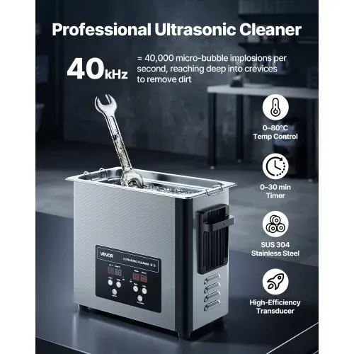 VEVOR 6 L Ultraschallreiniger, professionelle Ultraschallreinigungsmaschine mit Reinigungskorb & Digitalanzeige, 120 W Edelstahl 40 kHz Industrielle Reinigungsmaschine für Uhren Schmuck VEVOR 6 L Ultraschallreiniger, professionelle Ultraschallreinigungsmaschine mit Reinigungskorb & Digitalanzeige, 120 W Edelstahl 40 kHz Industrielle Reinigungsmaschine für Uhren Schmuck