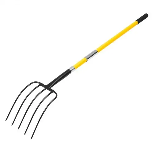 VEVOR Dunggabel 1450 mm, 5-Zinken-Heugabel mit Fiberglasstiel, Mistgabel, Mistforke, Gartenforke, Spatengabel aus geschmiedetem Stahl für Heu, Kartoffelkompostierung, Umpflanzen und Belüftung – Bild 10
