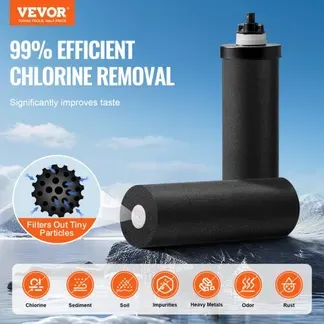 VEVOR Schwerkraft Wasserfiltersystem Edelstahl Arbeitsplattensystem 4,4 + 5,5 L Wasserfiltrationssystem, reduziert Blei und bis zu 99 % Chlor, mit 2 Kohlefiltern & Zapfhahn, Camping Wohnmobil Zuhause VEVOR Schwerkraft Wasserfiltersystem Edelstahl Arbeitsplattensystem 4,4 + 5,5 L Wasserfiltrationssystem, reduziert Blei und bis zu 99 % Chlor, mit 2 Kohlefiltern & Zapfhahn, Camping Wohnmobil Zuhause