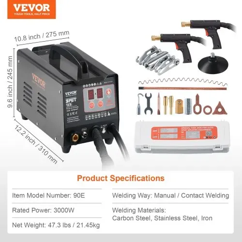 VEVOR Ausbeulspotter, 3kW, Dellenreparaturset mit 2 Schweißpistolen, automatisches/manuelles Schweißen & 7 Modi, Punktschweißgerät zur Dellenreparatur für Autokarosserie, Dellenzieher für Autos & LKWs – Bild 6