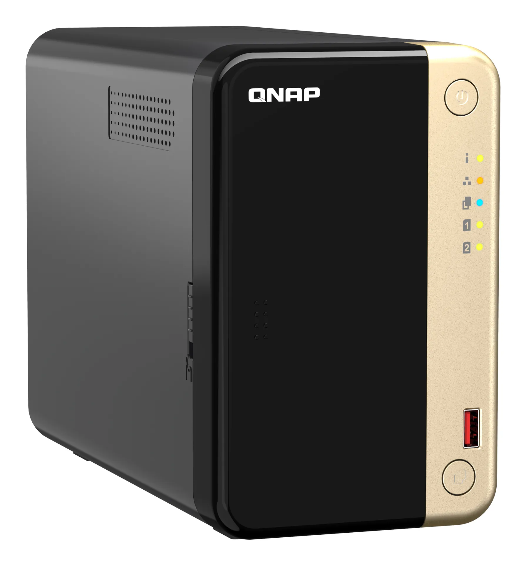 QNAP TS-264 NAS Tower Intel® Celeron® N5095 8 GB 0 TB QNAP QTS Schwarz, Gold – Bild 3